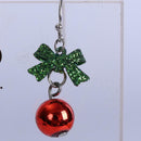 Christmas Drop Earrings Bowknot Round Ball Dangle for Women Jewelry Gift