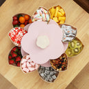 Petal-Shape Rotating Snack Box Candy Tray Food Storage Box Wedding Candy Pl