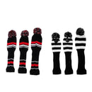 3Pcs Golf Club Pom Pom Head Cover Knit Cover For Driver Fairway Wood Covers Red