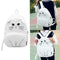 Women Canvas Lovely Cute Cartoon Cat Backpack Students School Bag(White)