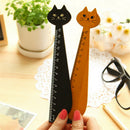Black Korea  Cat Kitty Face Stationery Wood Ruler Sewing Ruler 1x-PNA Gw