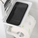 Wall Mounted Suction Shelf White Jars Sundries Container Toilet Tissue Roll