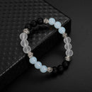 white crystal stone excellent jewelry black matte agate energy stone bracelet,a