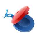 Round Wooden Castanets Clapper Musical Instrument For Kids Baby -Red Blue