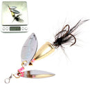 Metal Fishing Lure Sequins Spinner Spoon Baits Feather Fishhook Tackle 7.8cm 11g