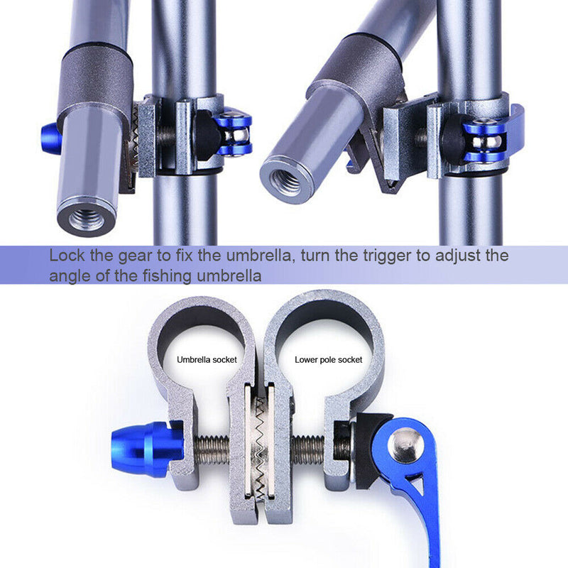 Fishing Umbrella Bracket Aluminum Alloy Connector Steering Gear Universal Fit