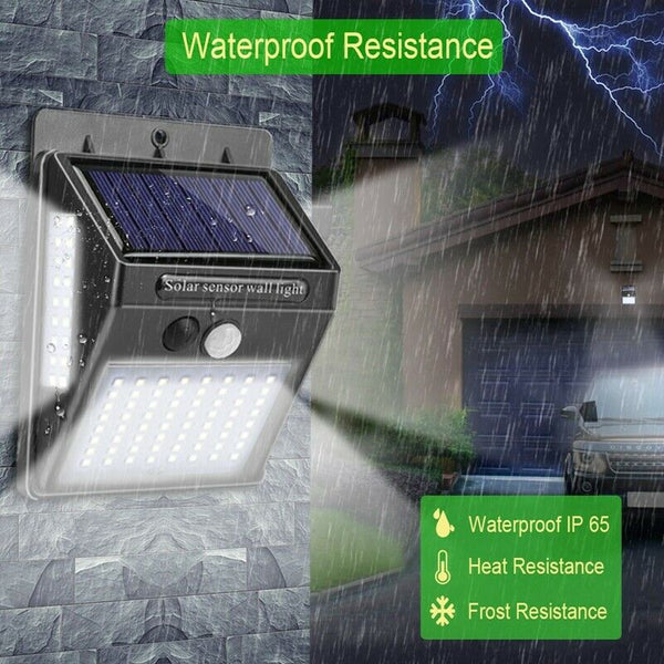 100 Led Solar Light Outdoor Solar Wall Lamp Pir Motion Sensor Waterproof Bu