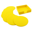 7pcs Rubber Silicone Coasters Round for Hot Drink Bar Table Placemat,Yellow