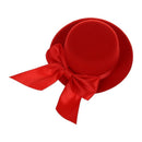 Ladies Mini Top Hat Fascinator Burlesque Millinery w/ Bowk - Red M6P1
