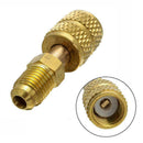 1/4" R410A Brass Refrigerant Adapter Male to 5/16" Charging Fem Hot Hose U7 R2S0