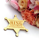 Retro Wooden Badge Pin Ring Security Wedding Rustic Badge Boy Girls Accessory FT