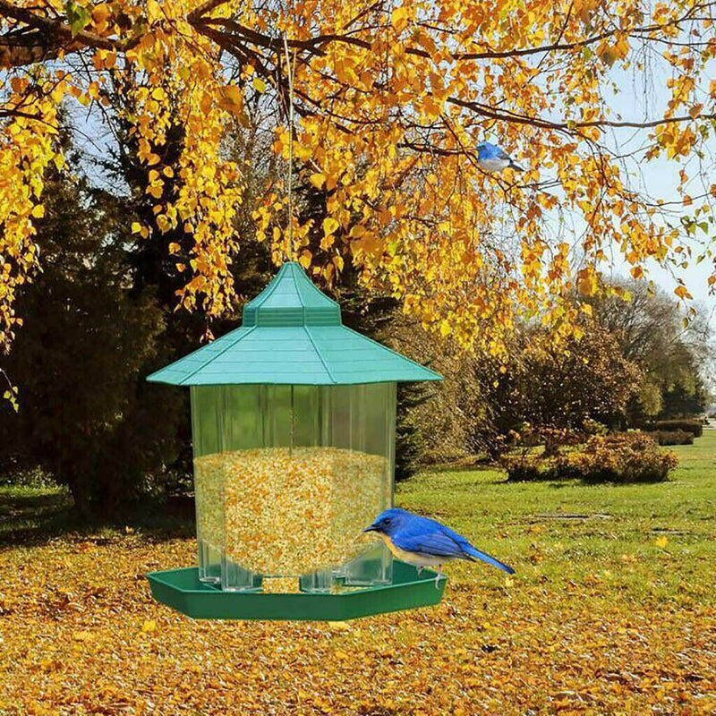 2020 Bird Feeder Hanging for Garden Yard Decoration Hexagon Shaped With Roof