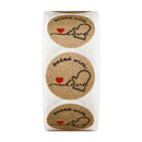 500pcs kraft paper thank you stickers with red heart handmade labels stickeSEAU