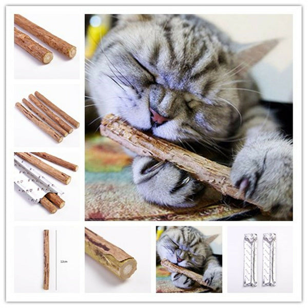 Cat Cleaning Teeth Pure Natural Catnip Pet Cat Molar Toothpaste Stick Toys