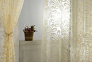 Beige Jacquard Big Flower Eyelet Curtain Sheer Living Room Valance 1x2.5M
