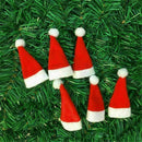 6pcs Christmas Mini Lollipop Lollypop Santa Claus Hat Cap Wrap Xmas Party-Decor