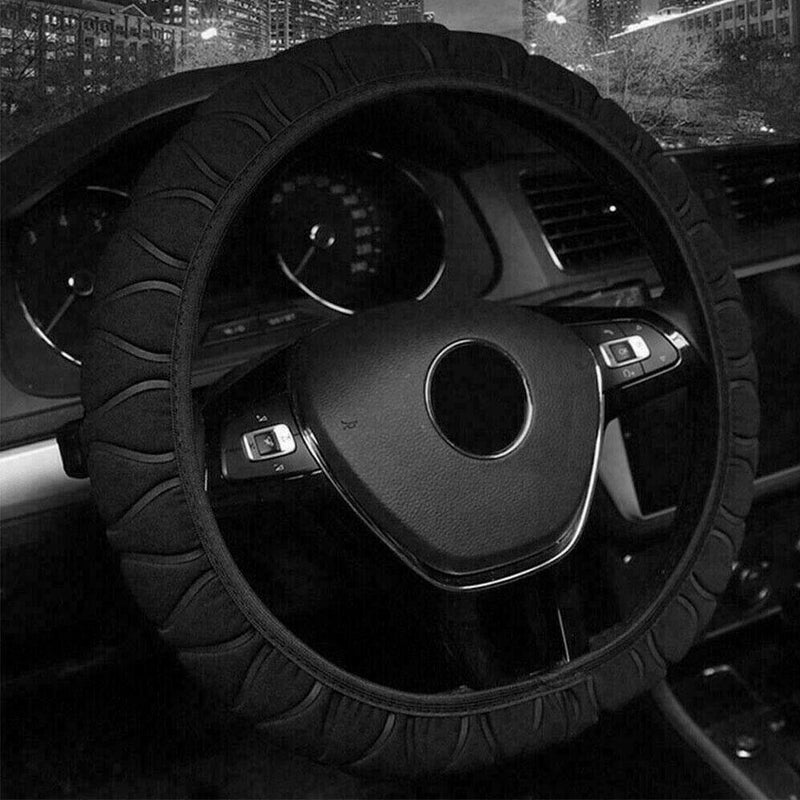 1* Car Steering Wheel Cover Anti-slip Elastic Breathable Microfiber T6W3