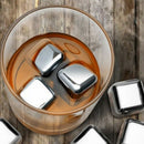 6pcs 304 Stainless Steel Whiskey Wine Stones Reuseble Cooler Ice Cubes Ball T5M9