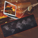 World Map Extra Large Mouse Mat Natural Rubber Gaming Mousepad (40 X 90cm)