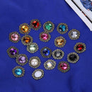 20pcs Mixed Color Retro Round Rhinestone Button DIY Clothing Accessories