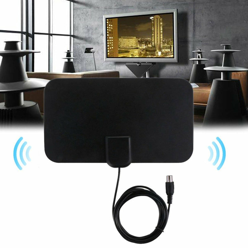 Flat Indoor HD Signal Amplifier Digital Antenna HDTV 50 Miles Range VHF-UHF F7P8