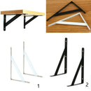 2-Piece Metal  L Shaped Wall Shelf Bracket Rack Support 400x250x3mm Black