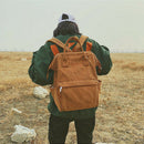 Corduroy Solid Color Backpack Sen Simple Simple Wild College Student Bag Le