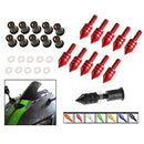 10 x Universal Windscreen Windshield Spike Bolts M5 Screw Well Nuts Black Alloy