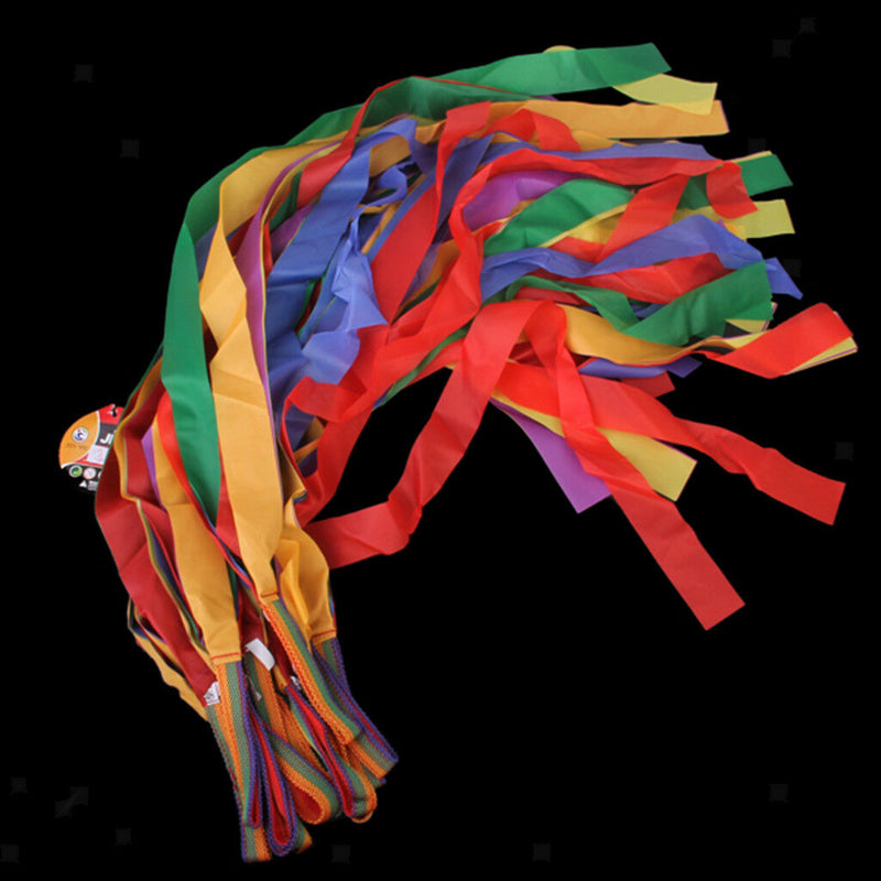 12pcs Fashion Rainbow Ribbon for Child Kids Hand Held Dance Dancing 1M Length