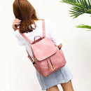 Pu Leather New Women'S Backpack Candy Color College Wind Popular Backpack B