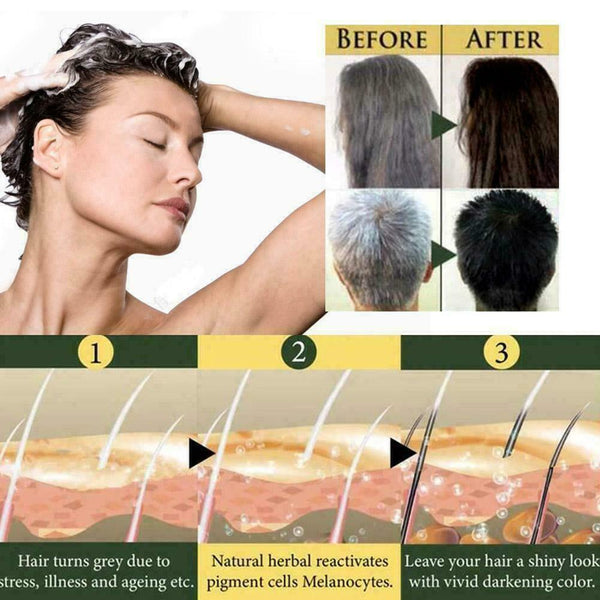 200ml Natural Darkening Shampoo Moisturizes Repairs Hair For Men Women Sham M5F9
