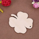 10pcs Four-leaf Clovers Wood Ornament DIY Craft Home Party Hanging Decor