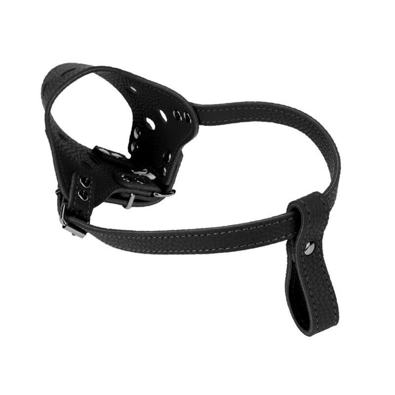 Leather Dog Muzzle Anti Bark Bite Chew Dog Training Products(Black)(M)