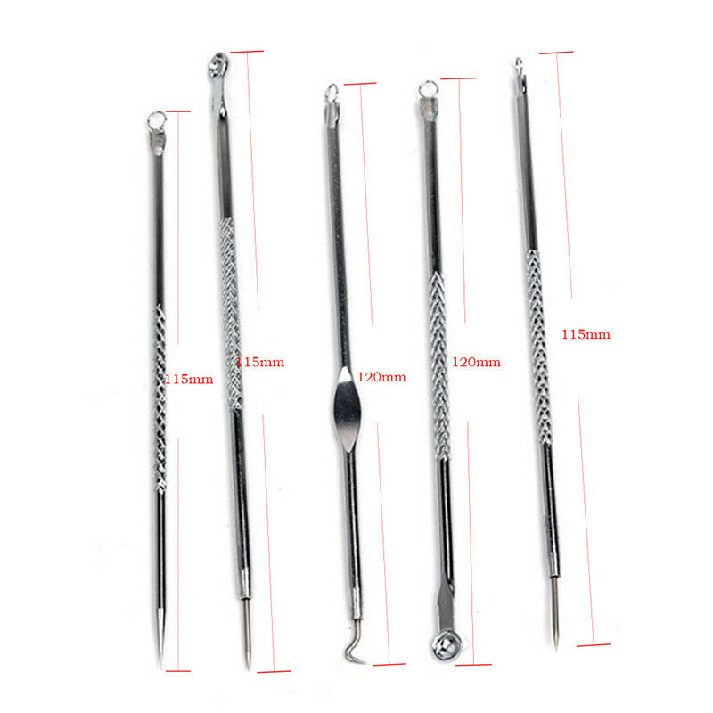 5x Blackhead Comedone Acne Blemish Remover Stainless Needles Remove Tool Kit Gw
