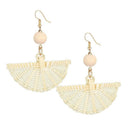 Natural Rattan Earrings For Women Wicker Straw Earrings Statement Weaving E