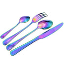 16 Pcs Tableware Set Colorful Romantic Dinner Set Rainbow Flatware Set B3P5