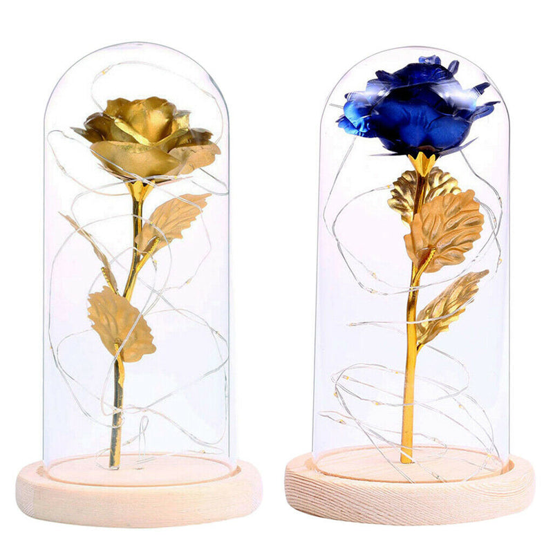 Mini Light Nightlight Rose Shaped With Wood