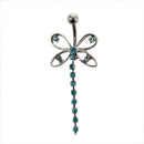 316L Stainless Steel Dragonfly Dangling Belly Naval Button Ring Piercing - BH9S8