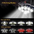 250000LM 6X T6 LED Headlamp Rechargeable Head Light Flashlight Lamp+Battery