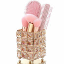 Crystal Makeup Brush Storage Bucket Eyebrow Pencil Comb Finishing Square Bo
