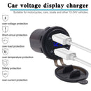 Waterproof Dual USB Charger Socket Power Outlet 1A & 2.1A With Digital Volt