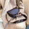 Retro Crossbody Handbag Women Semicircle PU Leather Shoulder Bag (Coffee)