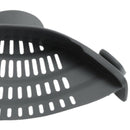 Strainer,Clip On Silicone Colander, Fits all Pots and Bowls-Grey