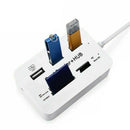 Aluminum 3-port USB 3.0 Hub MS SD M2 TF Multi-In-1 Memory Card Reader Adapter