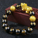 Feng Shui Black Obsidian Pi Xiu Wealth Bracelet Attract Wealth&Good Luck Jewelry