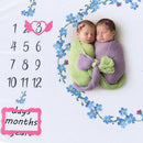 120x100cm Cartoon Baby Milestone Blanket Newborn Photography Backdrop Cloth A