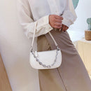 Alligator Pattern Shoulder Totes Bag Women Leather Chain Handbag (Beige) A