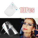 10Pcs Clear Safety Full Face Shield Goggles Visor Cap Kitchen Tool Reusable
