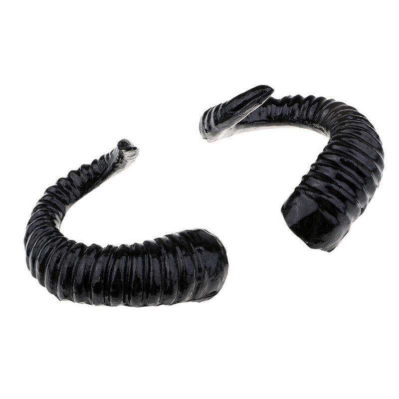 2x Artificial Ram Horns Headband Halloween Witch Demon Costume Indie Gothic