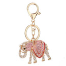 Charm Lucky Mascot Elephant Keychain Bling Rhinestone Keyring Bag Purse BuckI9F6
